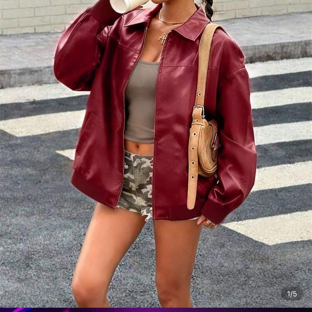 Women’s Polyester Red Jacket